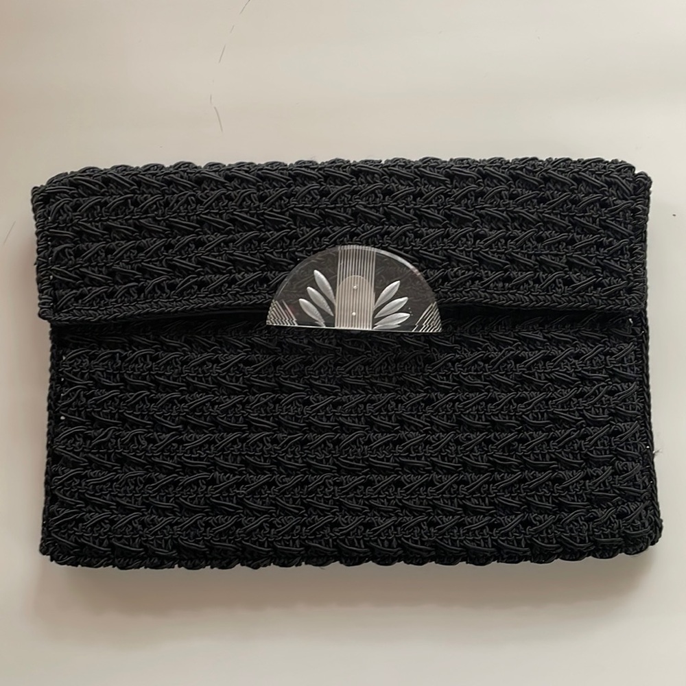 vintage woven oversized clutch
